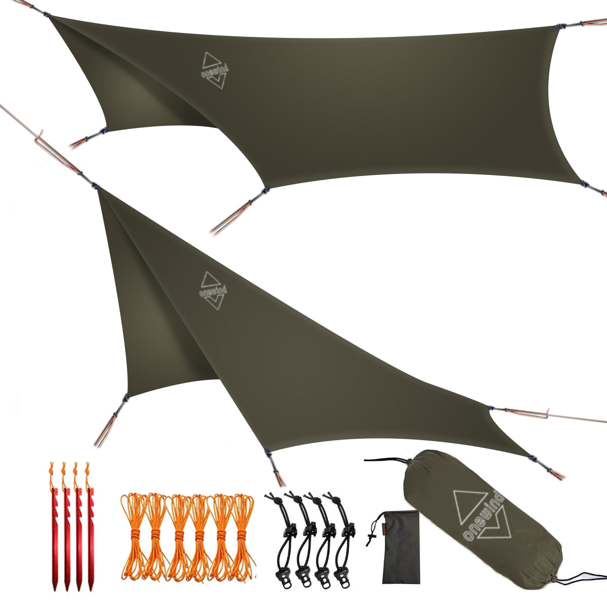 Hammock Rain Fly 12ft Hexagon Tarp Onewind