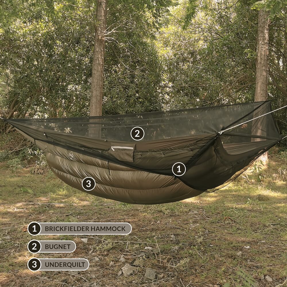 Bridge hammock with mosquito net