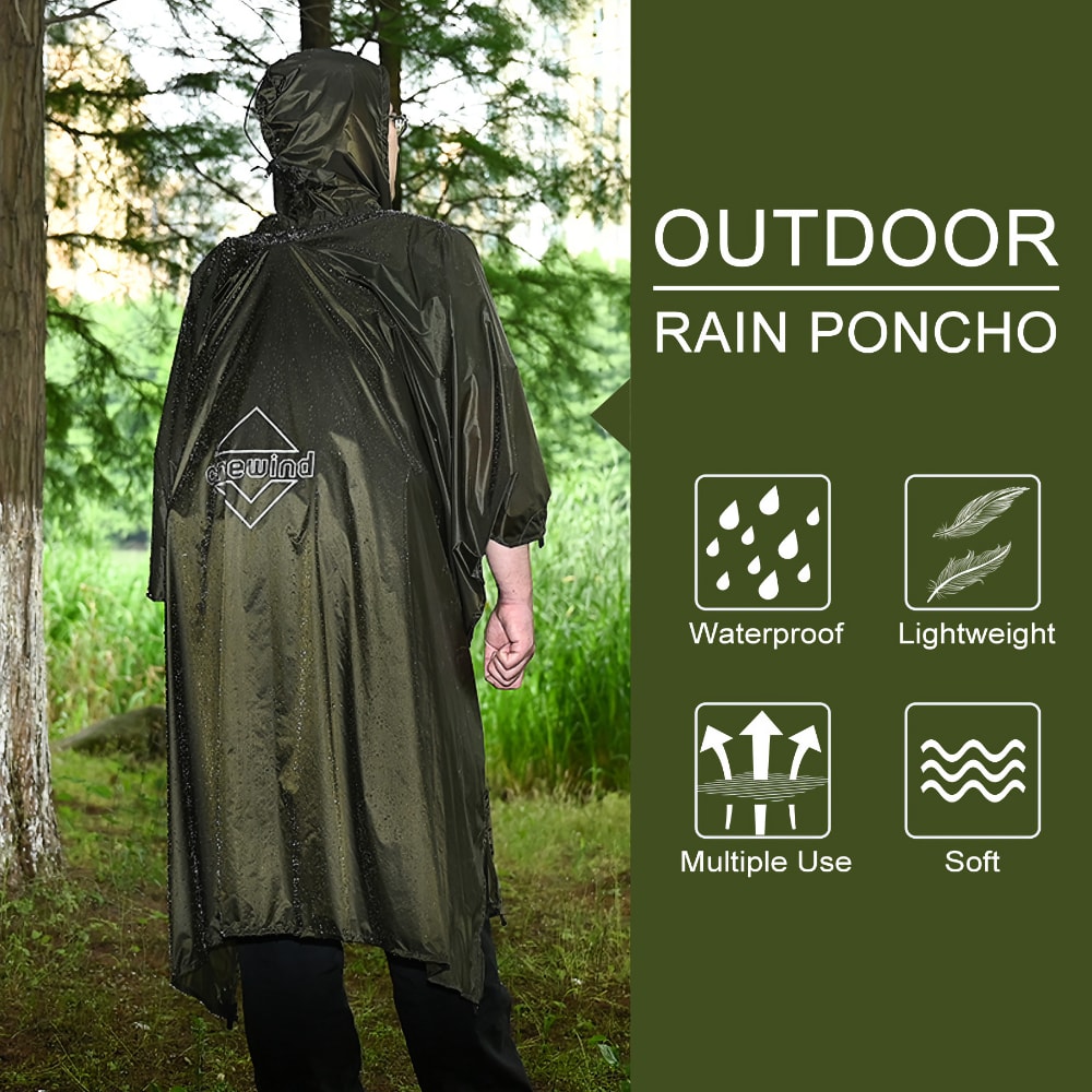Versatile Ultralight Silnylon Rain Poncho & Tarp Shelter