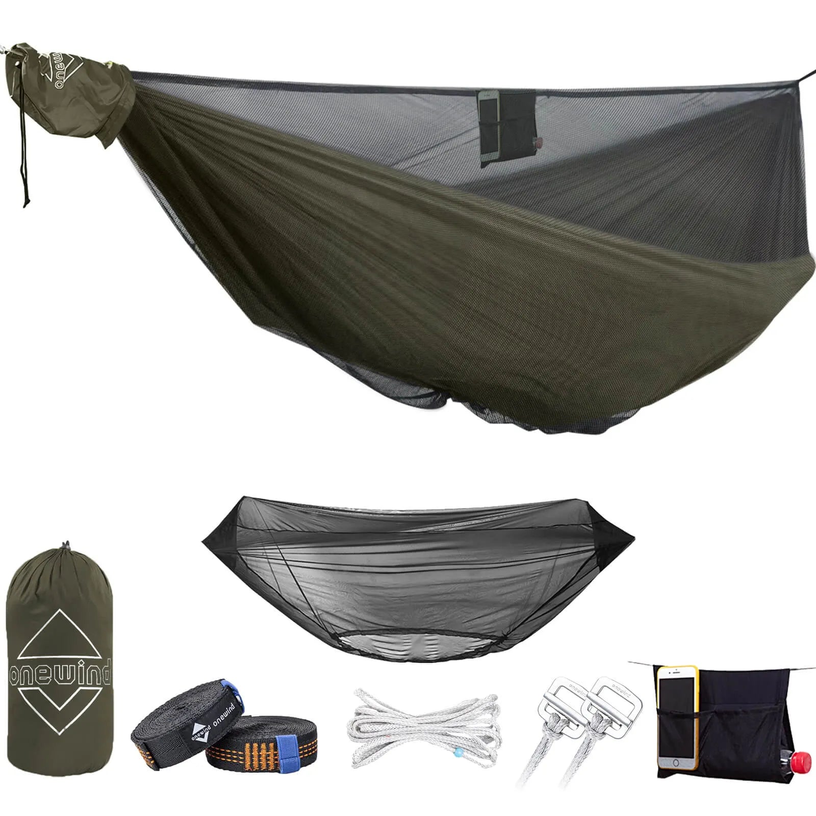 Aerie 11'  Double Camping Hammock With Mosquito Net