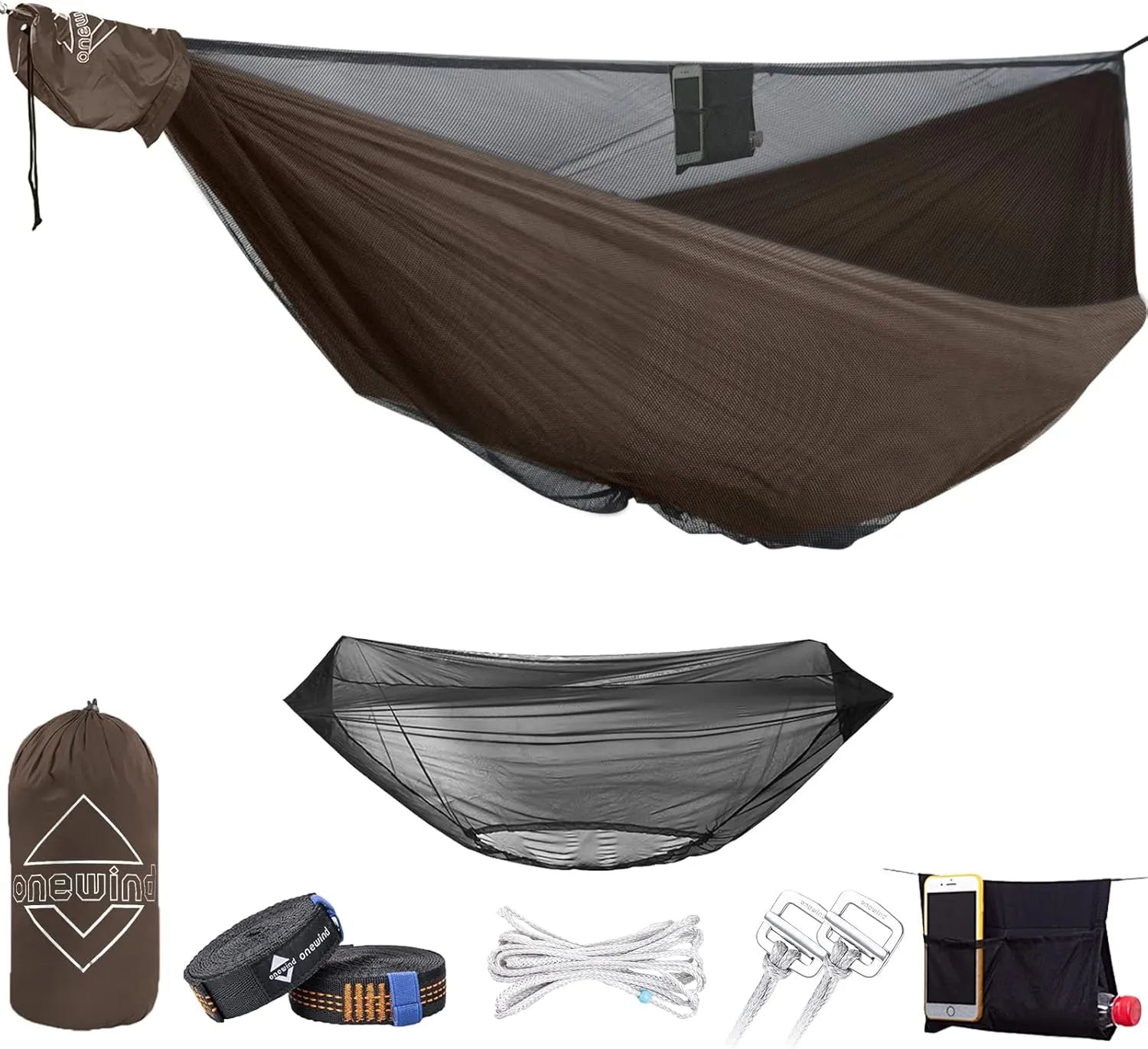 Aerie 11'  Double Camping Hammock With Mosquito Net