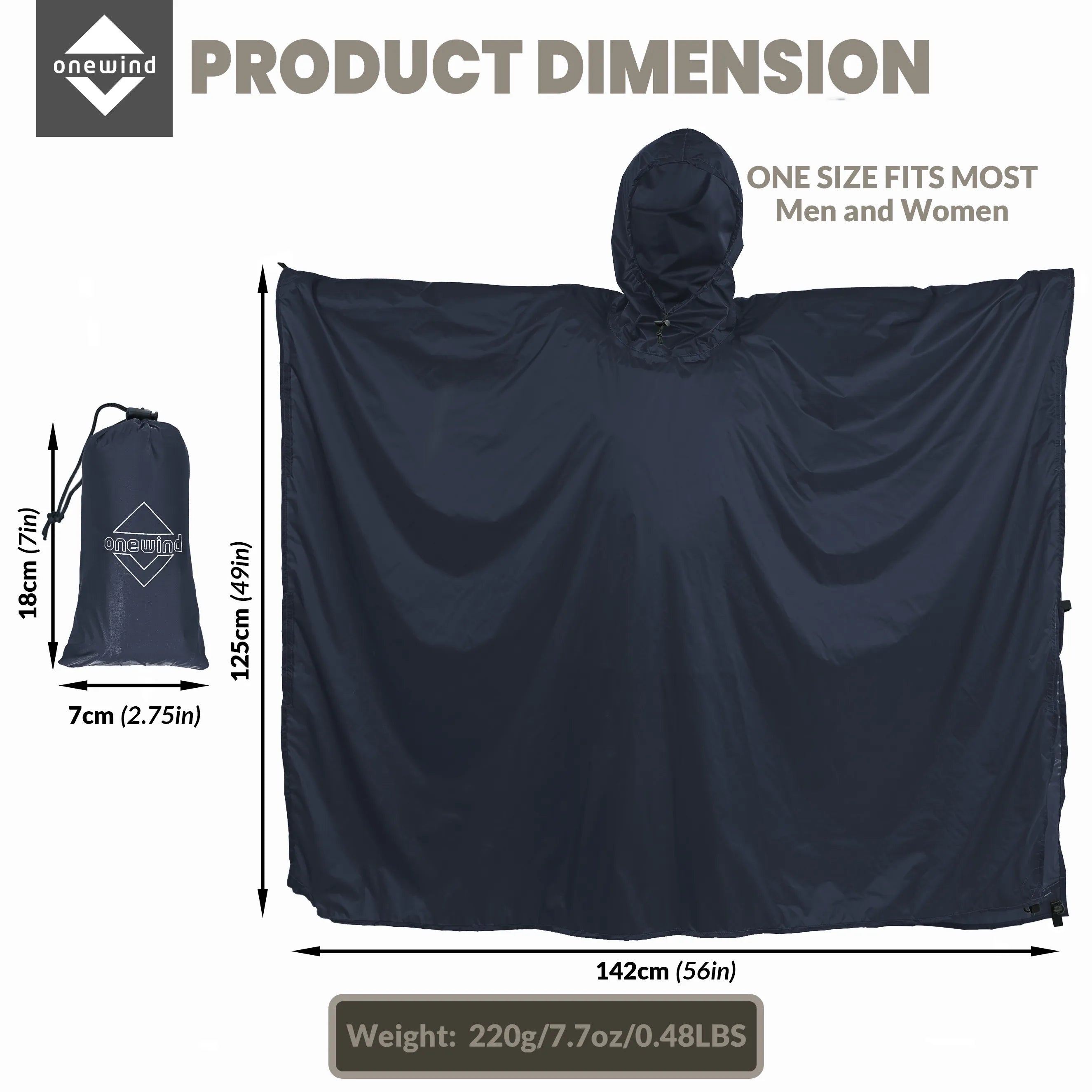 Extended-Length Ultralight Rain Poncho