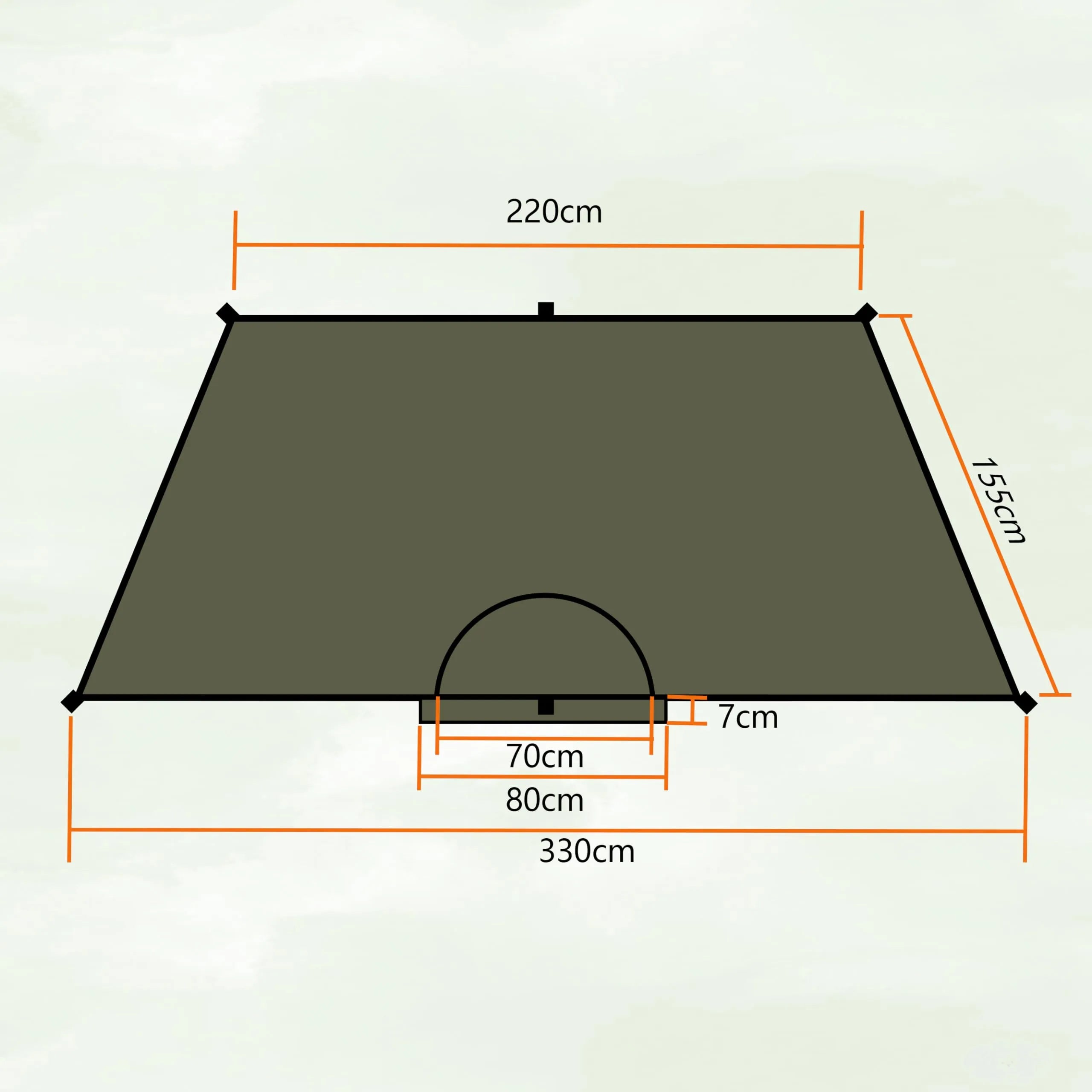 Solitärer, ultraleichter Cape Shelter mit einer Decke