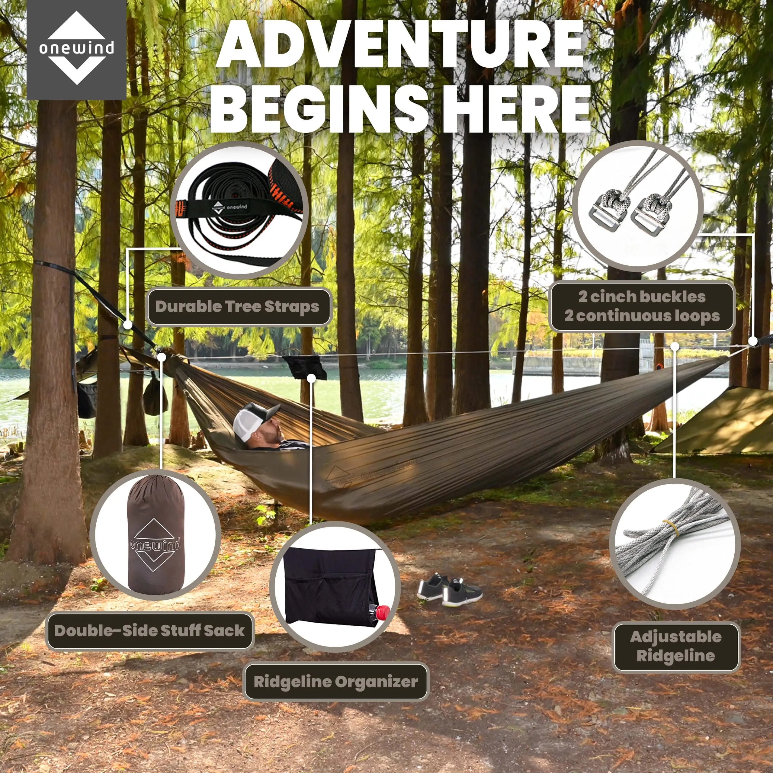 Vortex 12' Double Layers Ultralight Camping Hammock