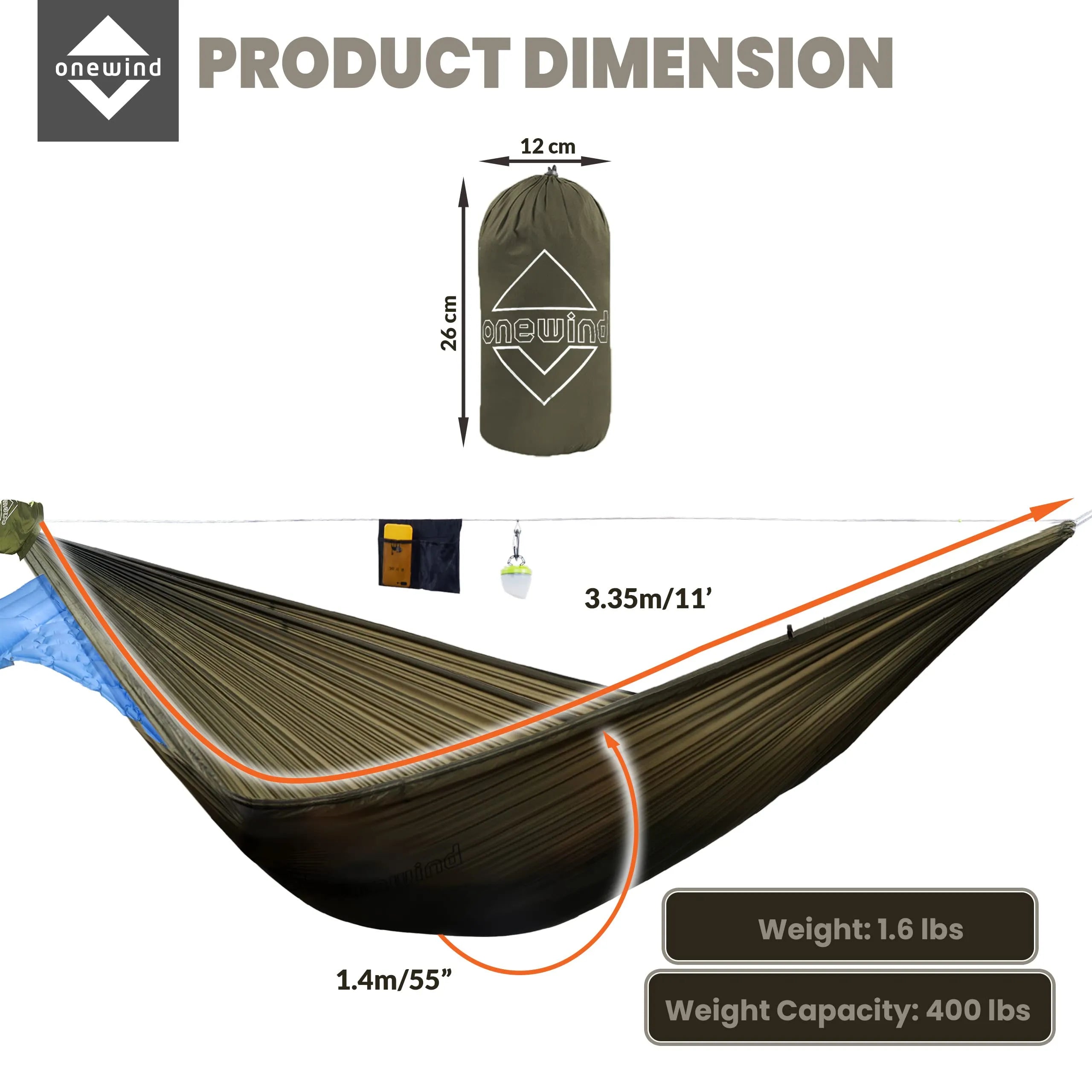 Vortex 11' Double Layer Ultralight Hammock