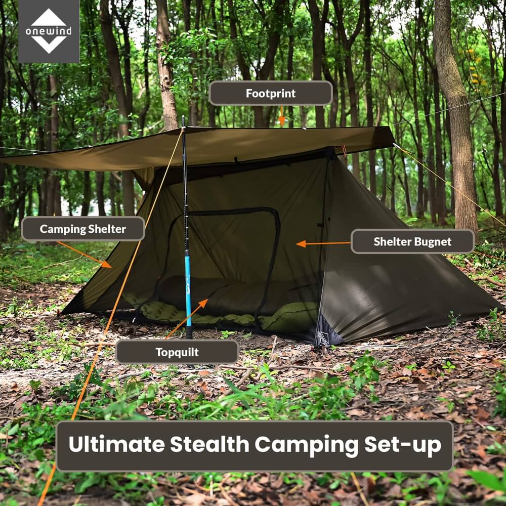 shelter bugnet with zipper setup | onewind outdoors