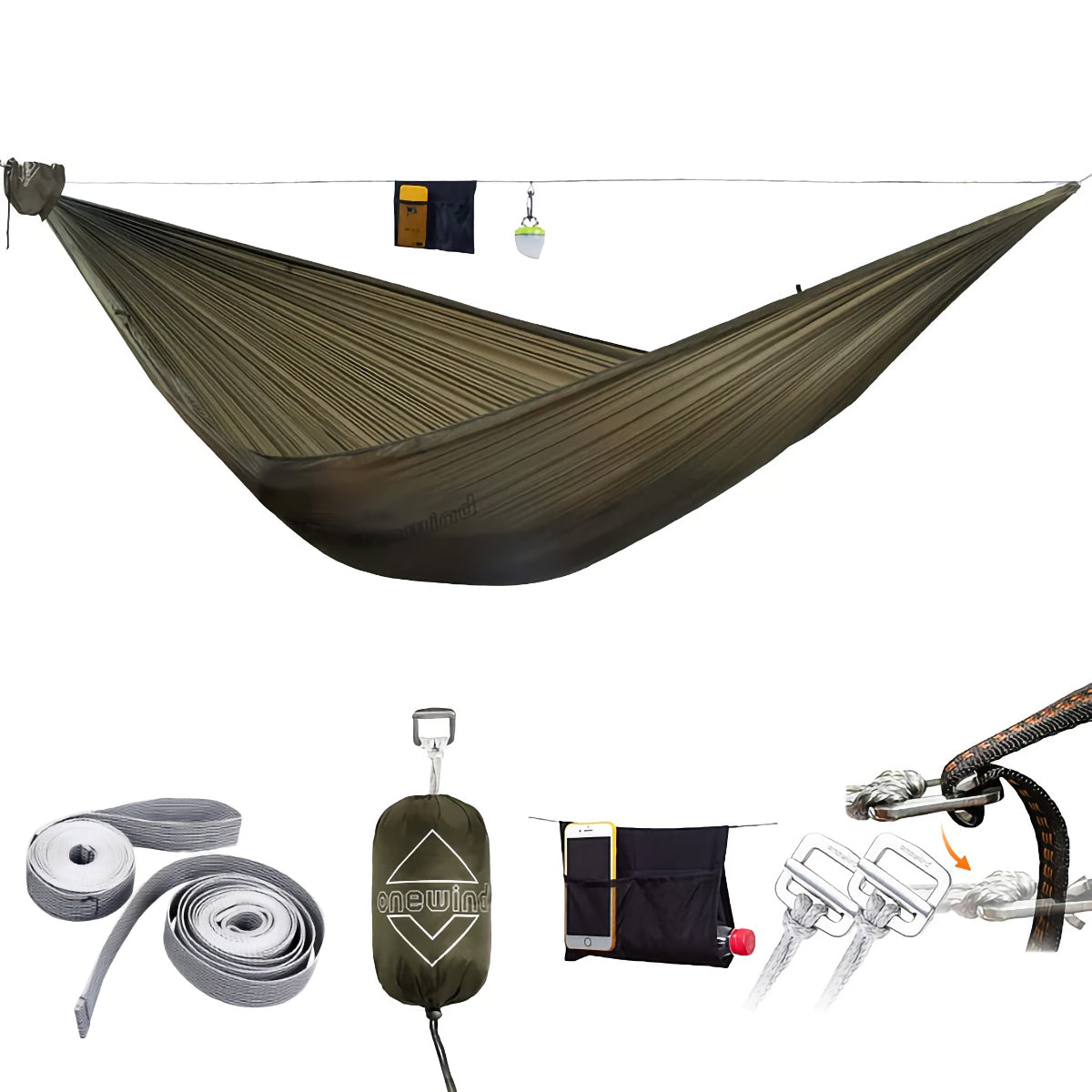 Whirlwind 11' Ultraleichte Camping-Hängematte mit ultraleichten Baumgurten